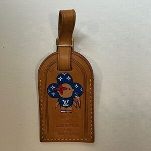 Louis Vuitton Leather Tag with hand painted All-American Vivienne
